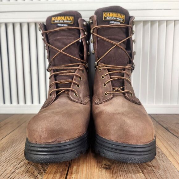 Carolina 8" Waterproof Insulated Work Boots Mens Sz 9 D Brown Leather Steel Toe - Picture 3 of 12